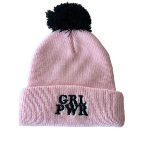 Tiny Whales Girl Power Knit pom pom hat
